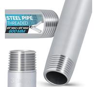 Instalguru Niple Acero Inoxidable 3/4'' Pulgada Rosca Macho 600 mm Extensión Tubo Cónico Conector Instalación Tubería Agua Presión Calefacción