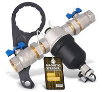 Instalguru Separador De Lodos Magnético 1 1/4 Pulgadas DN32 Filtro Calefacción Central Purificador Agua Caliente Instalación Térmica Imán Neodimio Filtro Malla Acero Antilodos