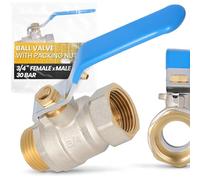 Instalguru Válvula De Bola 3/4'' Rosca Hembra/Macho Latón Alta Presión PTFE Agua Potable Maneta Acero Válvula Esfera Grifería Instalación Fontanería Calefacción