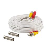 InstallerCCTV - Cable de vídeo y alimentación BNC Todo en uno con Conector para videocámara de vigilancia CCTV, Color Blanco