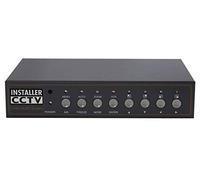 InstallerCCTV Multiplexor de video cuádruple color de 8 canales, control remoto y adaptador de corriente gratuito de 1 amperio..
