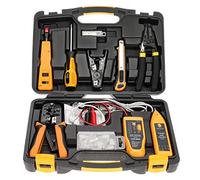InstallerParts Kit de herramientas de reparación de red 15 en 1 - Juego de herramientas electrónicas | Herramienta de crimpado, probador de cables LAN/Ethernet/Cat5/Cat6, pelacables de calibre,