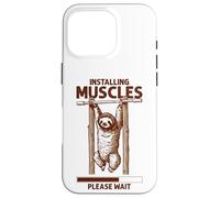 Installing Muscles Please Wait Pull-up Sloth Perezoso Carcasa para iPhone 16 Pro
