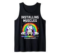 Installing Muscles Unicorn Rainbow Weightlifting Training Camiseta sin Mangas
