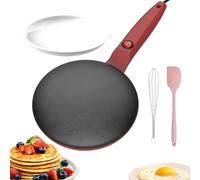 Instant 8" Electric Crepe Maker Quick Heat,Fully Automatic Pancakes Pan, Nonstick Portable Pancakes Griddle,Pancakes Tortillas Perfect for Kitchen Breakfast (Red)