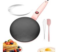 Instant 8" Electric Crepe Maker Quick Heat,Fully Automatic Pancakes Pan, Nonstick Portable Pancakes Griddle,Pancakes Tortillas Perfect for Kitchen Breakfast (Pink)