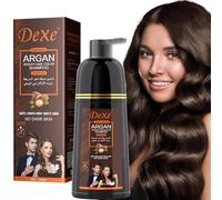 Instant Black Hair Shampoo 420ml - Champú semipermanente de tinte negro para cabello natural, dura 30 días, fórmula de acción rápida para hombres y mujeres (Dark Brown)