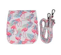 Instant Camera Bag Protective PU Leather Case Adjustable Shoulder Strap Magnetic Flip Cover Skin Friendly for Mini 12 11 Flamingo Design (Pink and White Style)