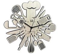 Instant Karma Clocks Cocina ➤ Reloj de Pared de Madera para Chef, Cocinero, Restaurante, Idea Regalo
