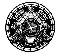 Instant Karma Clocks Orologio in Vinile da Parete Handmade Tatuaggio Tribale Negozio Studio Tattoo Reloj de Pared, Estilo Vintage, Silenzioso