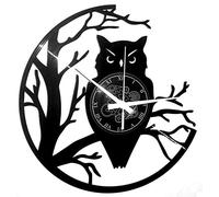 Instant Karma Clocks | Reloj de Pared Búho en Rama - Silencioso sin tictac - para Amantes de los Animales y decoración Natural