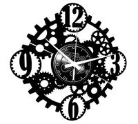 Instant Karma Clocks | Reloj de Pared con Diseño de Engranajes - Estilo Industrial y Steampunk - Silencioso sin tictac para Taller, Estudio, despacho, Sala de Estar