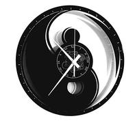 Instant Karma Clocks | Reloj de Pared con Símbolo Yin Yang | Silencioso sin tictac | Decoración Zen para Espacios de Meditación y Estilo Minimalista