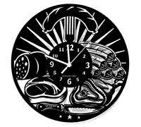 Instant Karma Clocks Reloj de Pared de Madera Tienda Carne Embutidos Carnicero Salchero Carnicería