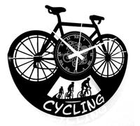 Instant Karma Clocks Reloj de Pared de Vinilo, diseño de Bicicleta, Color Negro