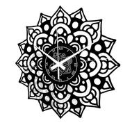 Instant Karma Clocks Reloj de Pared de Vinilo Mandala Flor Artwork Yoga Zen para Cocina salón, 10103