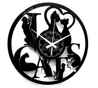 Instant Karma Clocks | Reloj de Pared I Love Cats | Diseño Original para Amantes de los Gatos con Detalles Artísticos | Decoración Dormitorio, Oficina, Estudio, Cocina, Salón