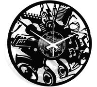 Instant Karma Clocks | Reloj de Pared Música con Guitarra, Auriculares y Micrófono | Diseño Creativo para Músicos y Melómanos Dormitorio, Oficina, Estudio, Cocina, Salón