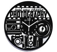 Instant Karma Clocks Reloj de Pared para fotografía de máquina de Estudio o Negocio fotógrafo de pasión, Madera, Negro