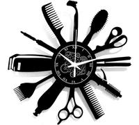 Instant Karma Clocks | Reloj de Pared | Peluquería | Barbería | Motivos de Barber Shop (Negro B5)