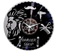 Instant Karma Clocks | Reloj de Pared | Peluquería | Barbería | Motivos de Barber Shop (Negro y Plata B3)