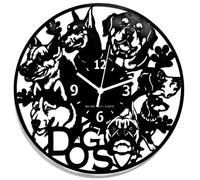Instant Karma Clocks | Reloj de Pared | Perros | Silueta con Varias Razas | 30cm Decorativo