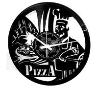 Instant Karma Clocks | Reloj de Pared Pizzería Chef con Horno y Pizza - Silencioso sin tictac | para Restaurante, Pizzería, Cocina, Food Truck Dormitorio, Oficina, Estudio, Salón
