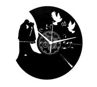 Instant Karma Clocks | Reloj de Pared Romántico con Pareja y Palomas - Silencioso sin tictac | para Enamorados, Bodas, Aniversarios Dormitorio, Oficina, Estudio, Salón