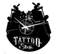 Instant Karma Clocks | Reloj de Pared Tattoo Studio para Tatuadores y Amantes del Arte Corporal - Silencioso sin tictac - para Dormitorio, Estudio, Oficina, salón