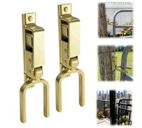 Instant Locking Gate Latch,Heavy-Duty One-Hand Gate Latch,Easy Install Automatic Rust-Resistant Steel Spring Lock for Wood Metal Pipe Gates Farm Ranch & Backyard (2)