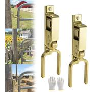Instant Locking Gate Latch, Outdoor Heavy-Duty One Hand Gate Latch for Farm, Fast Gate Latch, Quick Secure Spring Loaded Auto Lock, Easy Install on Metal & Pipe(2Pcs)