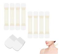 Instant Neck Lift Tape, Invisible Neck Lift Tape for Women, Reusable and Waterproof, for Necks Face Jaw, Improve Fine Lines (8Elastic Bands+40Replacement Tapes)