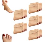 Instant Pedicure Sheer Toe Tights,High Sheer Toe Separated Stocking Socks,Five Finger Thin Dress Sock with Nail Art for Women (5Pair)