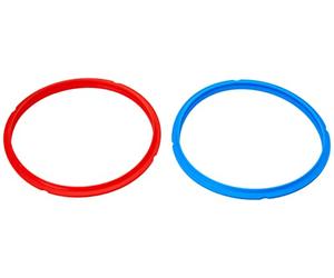 Instant Pot Paquete de 2 anillos de sellado, anillo de sellado interno, accesorios para olla a presión eléctrica, no tóxico, sin BPA, piezas de repuesto, rojo/azul, 5 y 6 QT