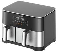 Instant Pot Vortex Dual Freidora de aire caliente 11L sin PFAS, grande, dos cestas, 7L+4L, 8 en 1: deshidratación, asado, horneado, recalentamiento, revestimiento antiadherente - acero inoxidable.