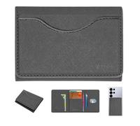 Instant Project Cartera delgada para hombre personalizada, tarjetero RFID con imán para smartphone, cartera personalizable con grabado láser, portatarjetas compacto con bolsillo billetes, gris, 7x10