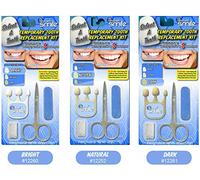 Instant Smile Select A Tooth Kit de reemplazo de dientes temporales - Combo de 3 unidades - Claro, natural, sombra oscura