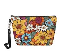 INSTANTARTS Bolso de mano pequeño de piel sintética para mujer, Girasol Hippie Flower, 21.5x14.5x6.5CM