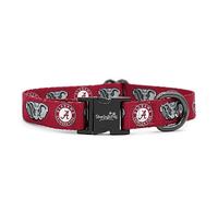 InstaPetTags Alabama Crimson Tide - Collares y correas de nailon ajustables hechos a mano (cuello mediano)