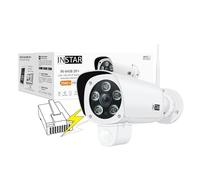 INSTAR IN-9408 2K+ PoE Blanco - cámara de vigilancia LAN/PoE con Inteligencia Artificial - cámara Exterior Resistente a la Intemperie - Power Over Ethernet IEEE 802.3af - HomeKit - PIR - RTSP