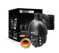 INSTAR IN-9420 2K+ Negro - cámara de vigilancia LAN/PoE/WiFi con IA (AI) - cámara IP - PIR - Control PTZ - Uso en Interiores y Exteriores - Audio - HomeKit - MQTT