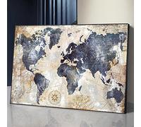 Instarry 5D Diamond Painting Kit Punto de Cruz Diamante Mapa del Mundo Cuadros Decoracion Casa 60x40 cm