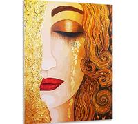 Instarry DIY 5D Diamond Painting Punto de Cruz Diamante Lágrimas Doradas Chica Klimt Vinilos Pared Grandes 90x60 cm