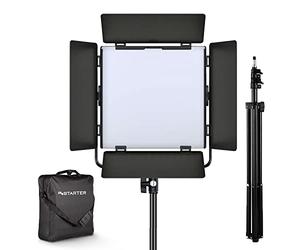 Instarter luz LED de vídeo con trípode y Control por App - luz de 60W Regulable para Streaming y fotografía, 360° giratoria, luz cálida y fría (3200K - 7500K) Bi-Color, Ideal para influencers