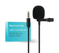 Instarter Micrófono de Solapa Lavalier con Conector Jack de 3,5mm 6m de Cable, protección contra el Viento y Funda Sonido Claro para cámara, Smartphone, Tableta, PC, grabación de Sonido de 360 Grados