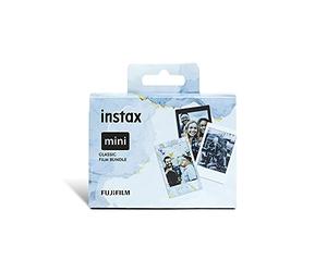 Instax Fujifilm Mini Film Pack-Classic 30 Fotos: Black, Blue Marble y Monochrome