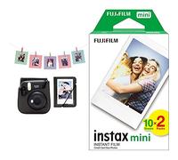 instax Kit de Accesorios para cámara Mini 11, Gris carbón & Fujifilm Mini Brillo Película Fotográfica Instantánea (2 x 10 Hojas), Blanco