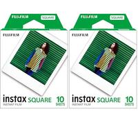 INSTAX Square ISO 800 película instantánea con Borde Blanco, Carga de 10 Fotos, 10 Disparos (Paquete de 2)
