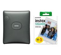 instax Square Link. Impresora para teléfonos, Verde Oscuro. & Fujifilm Square Marco Blanco, película instantánea, 5 x 10 Fotos