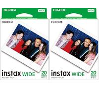 INSTAX Wide ISO 800 Película Instantánea con Borde Blanco, 2 Cargas de 10 Fotos, 20 Disparos (Paquete de 2)